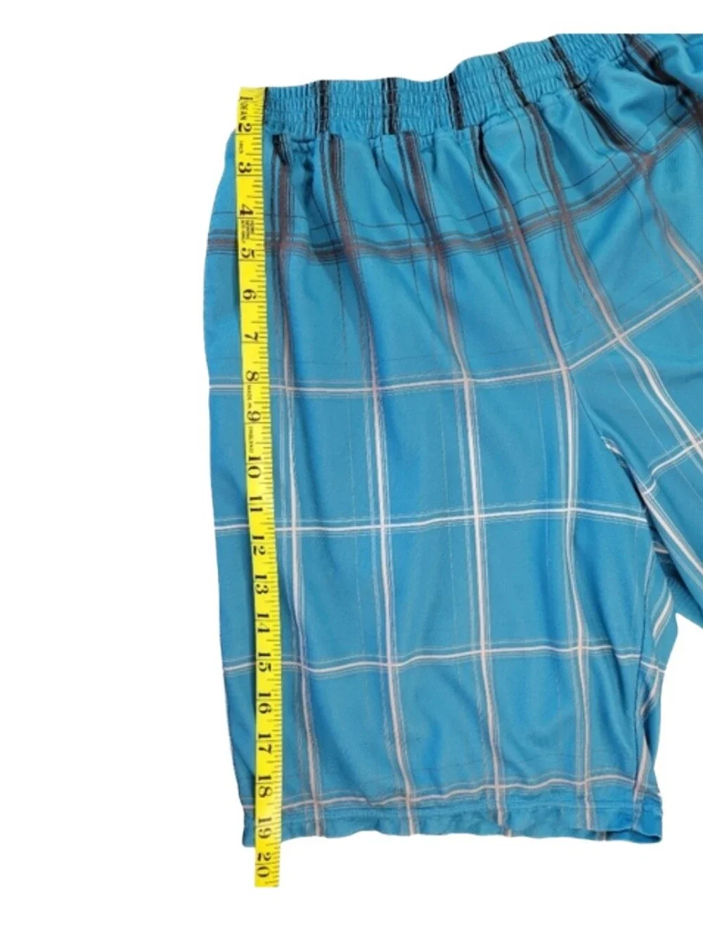Men's Hurley Blue, Black, White, Plaid  Mesh Lined Board Shorts Size Small